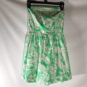 🍍Lilly Pulitzer green and white flower dress